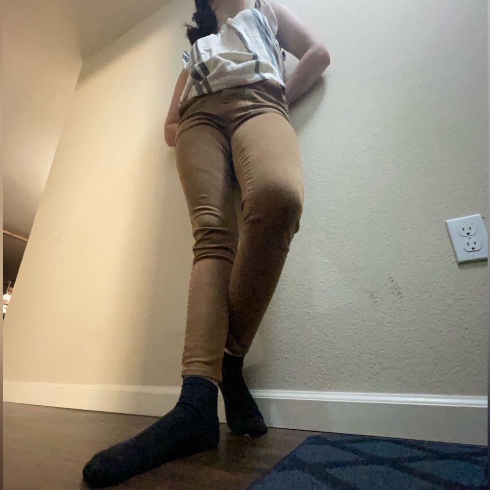 AMERICAN EAGLE Next Level Stretch High-Rise  Tan Skinny Pant-like Leggings Sz 10 - Picture 4 of 15